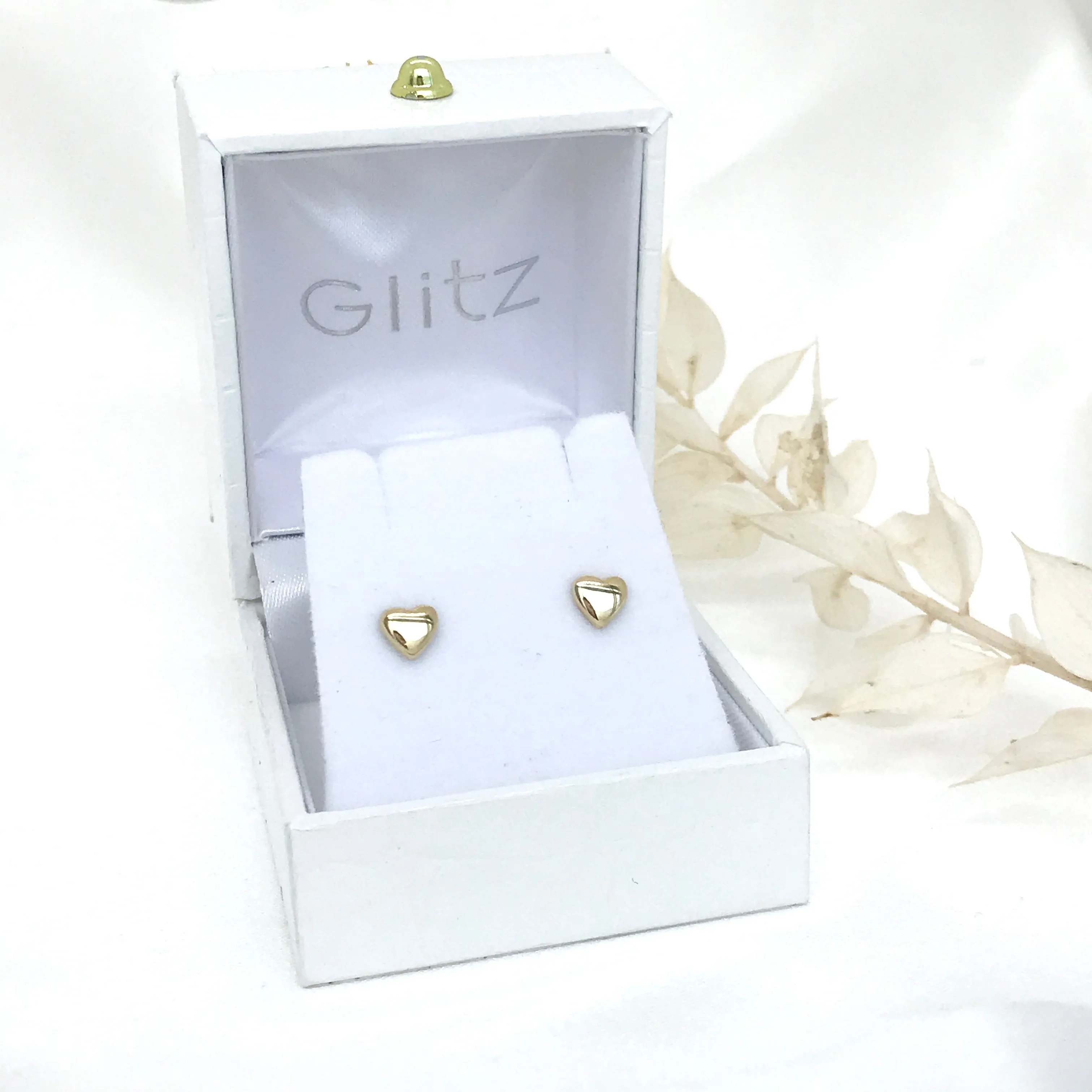 10k Gold Heart Stud Earrings