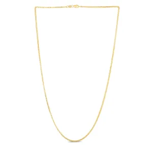 14K Gold 1.8mm Square Wheat Chain