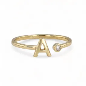 14K Yellow gold A letter ring-226445