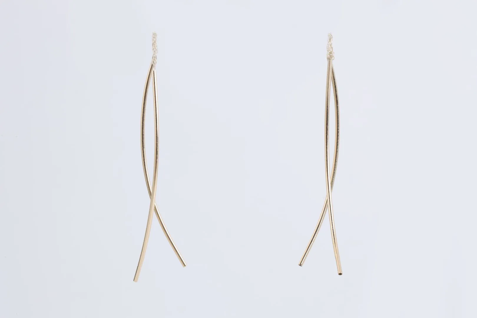 14k Yellow Gold Dangle Threader Earrings (0.39g.)