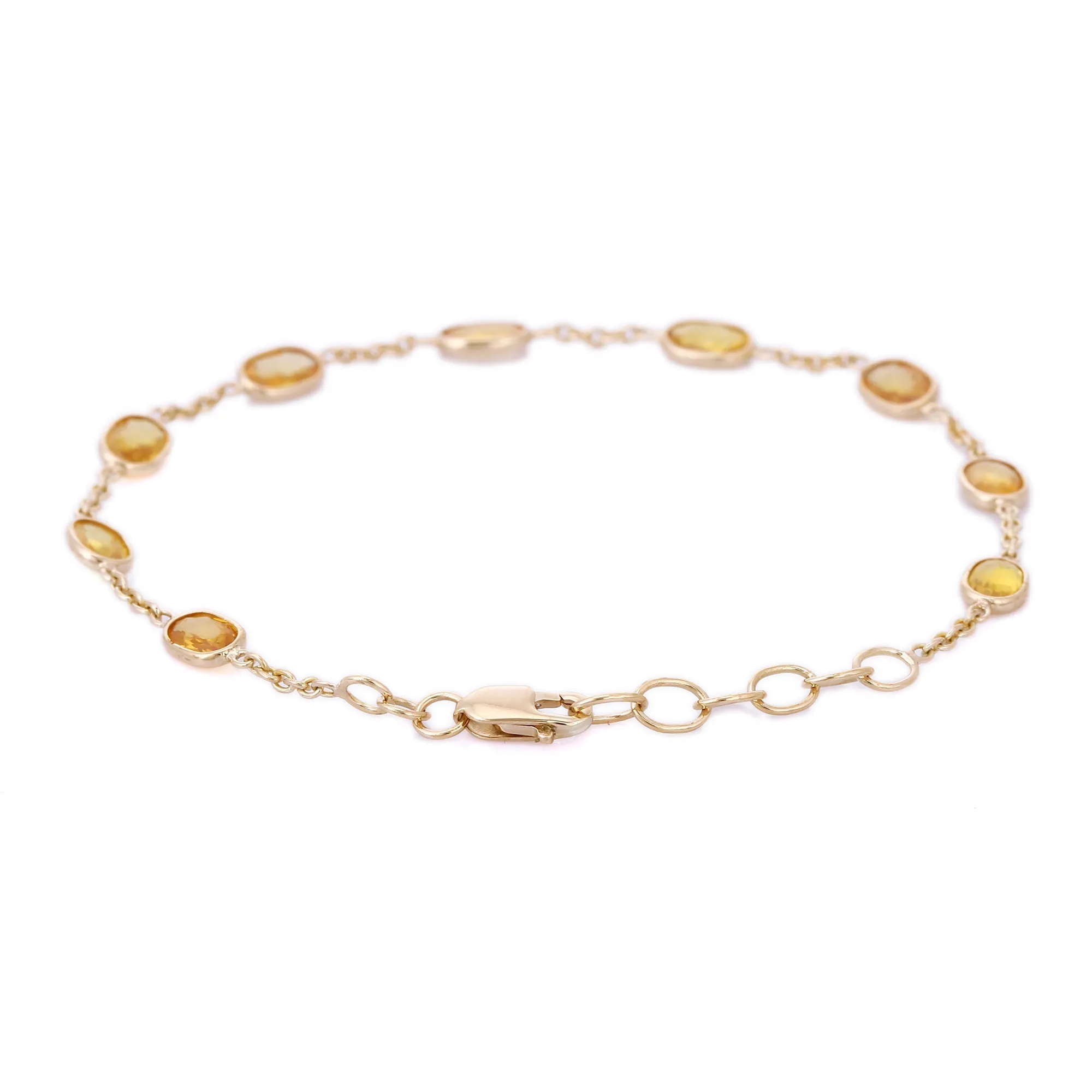 18K Yellow Gold Bracelet With Yellow Sapphire Gemstone