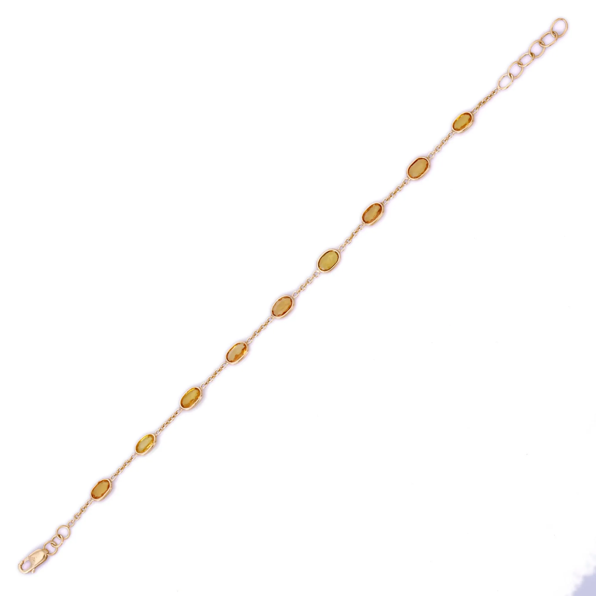 18K Yellow Gold Bracelet With Yellow Sapphire Gemstone