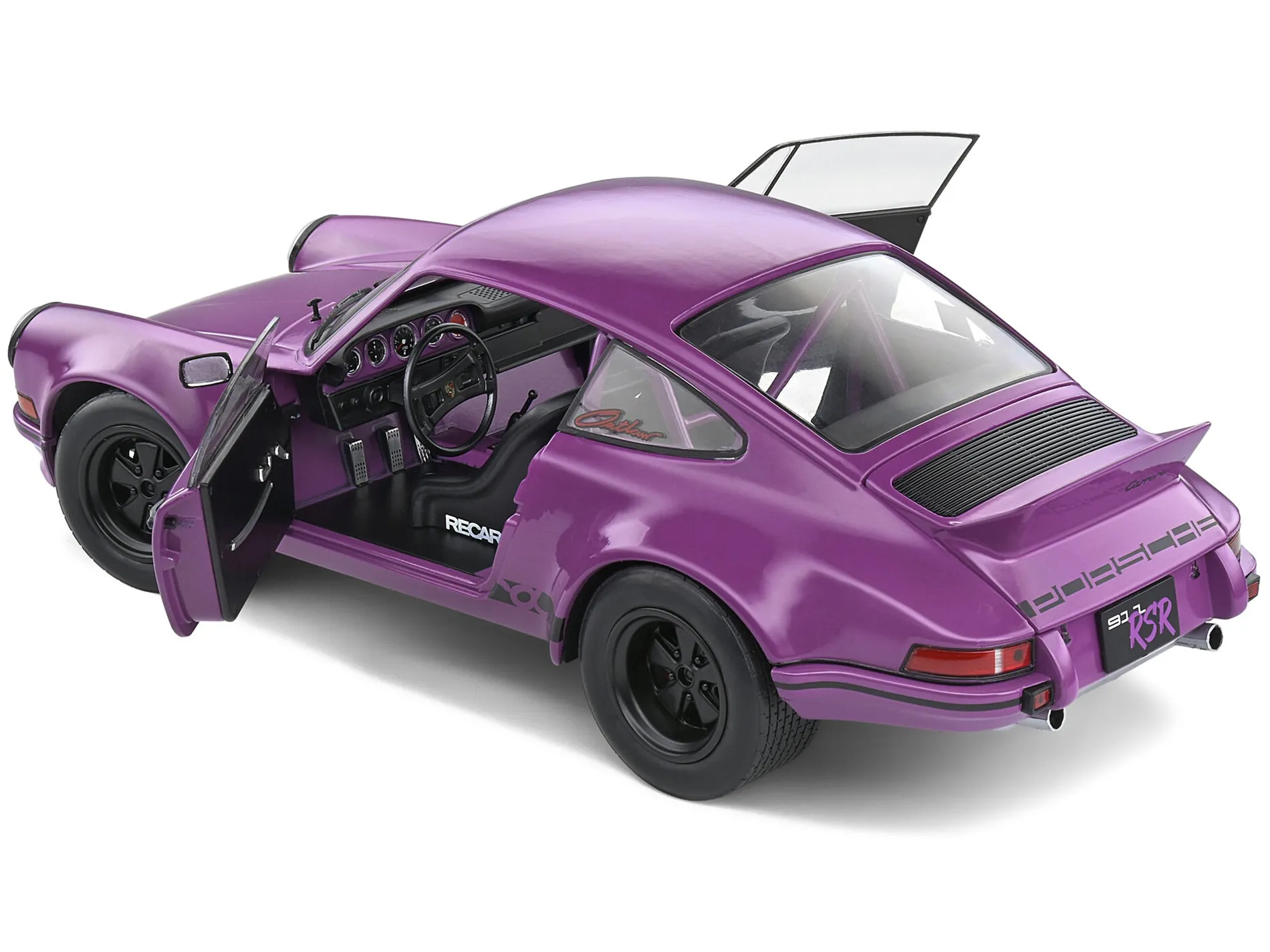 1973 Porsche 911 RSR Purple with Black Stripes 1/18 Diecast Model Car by Solido