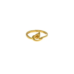 22K Yellow Gold Ring W/ Looped Leaf Design