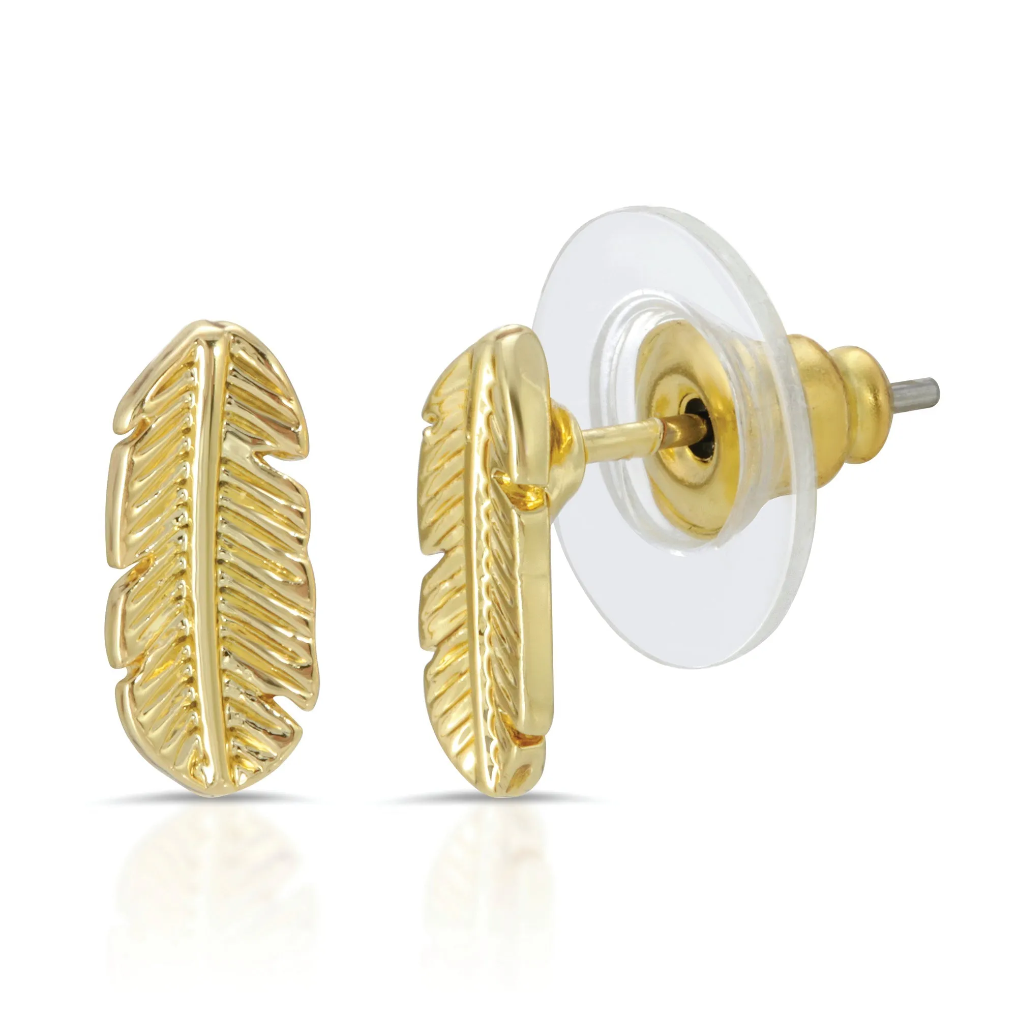 A Natural Beauty - Gold Leaf Earrings by Lucky Feather