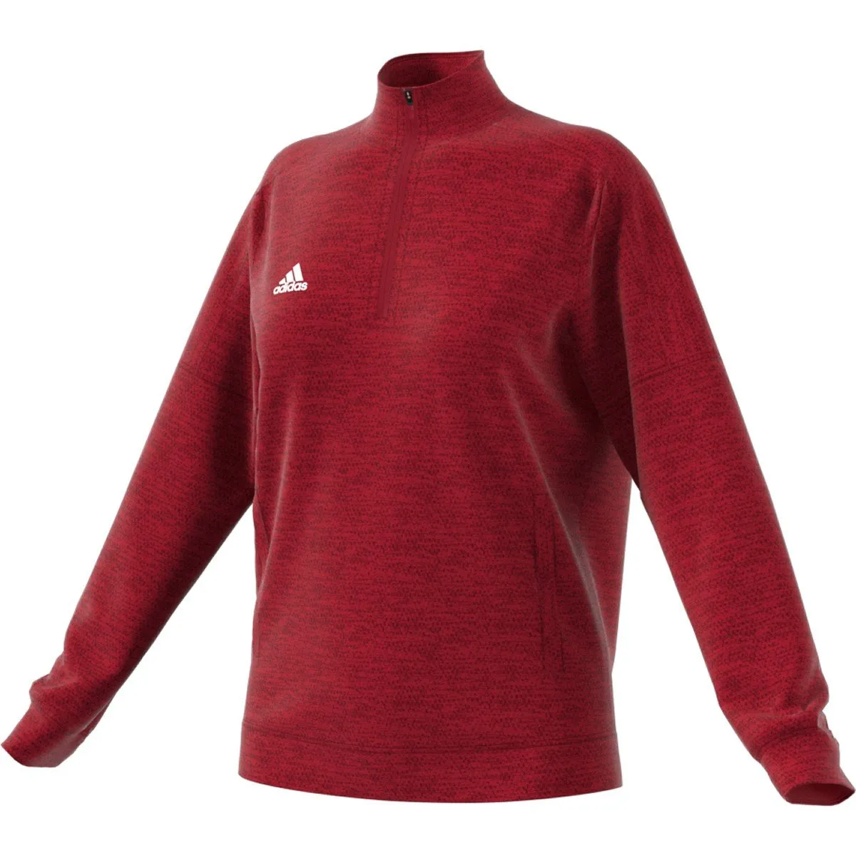 adidas Women's Power Red Melange Team Issue Quarter Zip