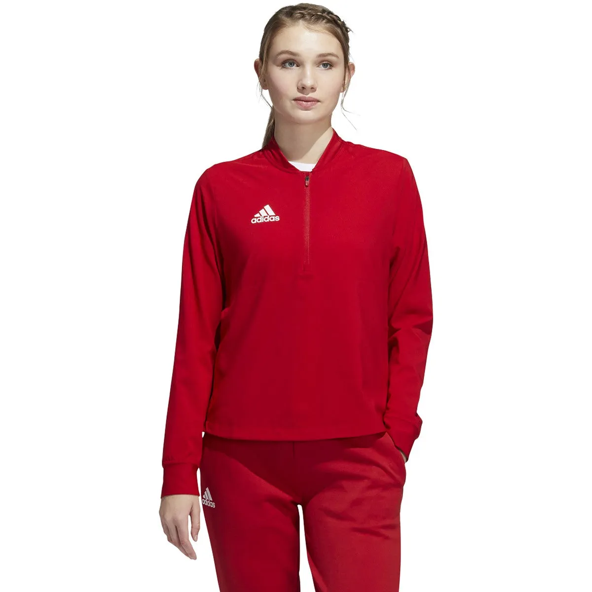 adidas Women's Team Power Red/White Under The Lights Long Sleeve Woven 1/4 Zip