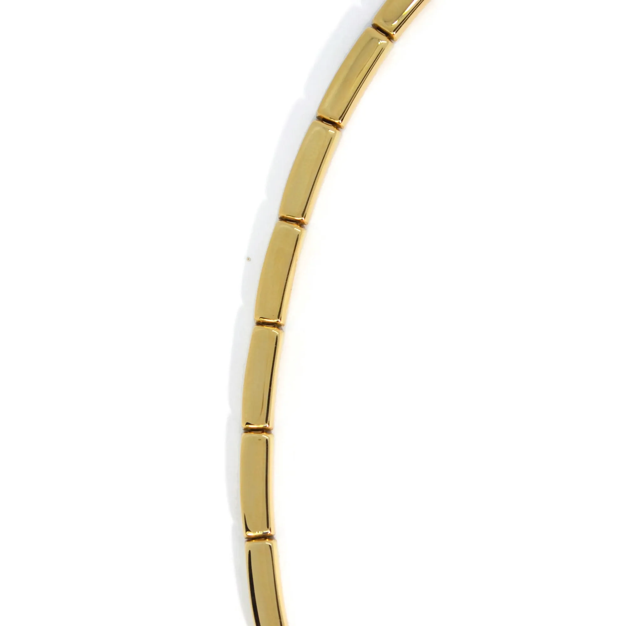 AFJ Gold Collection - Bunny Rectangular Link Necklace, Yellow Gold