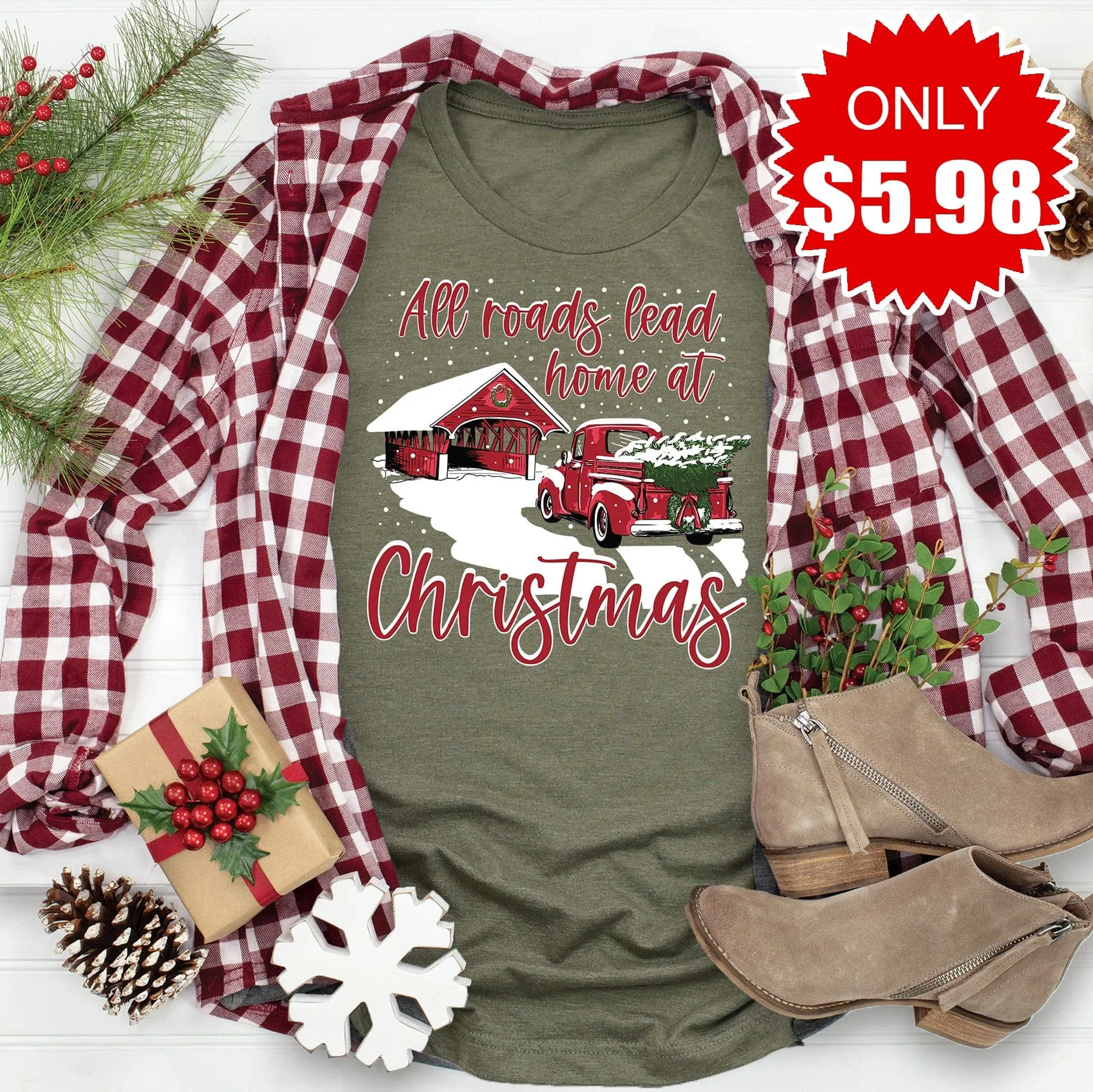 All Roads Christmas Bridge Tee - 5