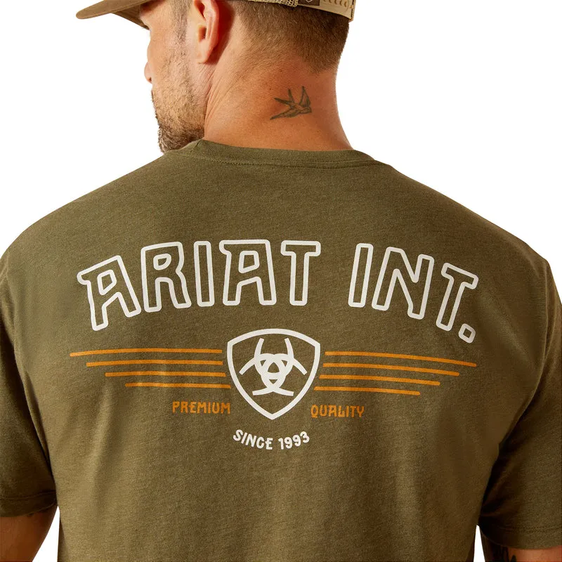 'Ariat' Men's Ariat 'Outline Wing' T-Shirt - Military Heather