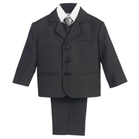 Baby Boys Dark Grey Wedding Easter 5 Pcs Special Occasion Suit 6-24M