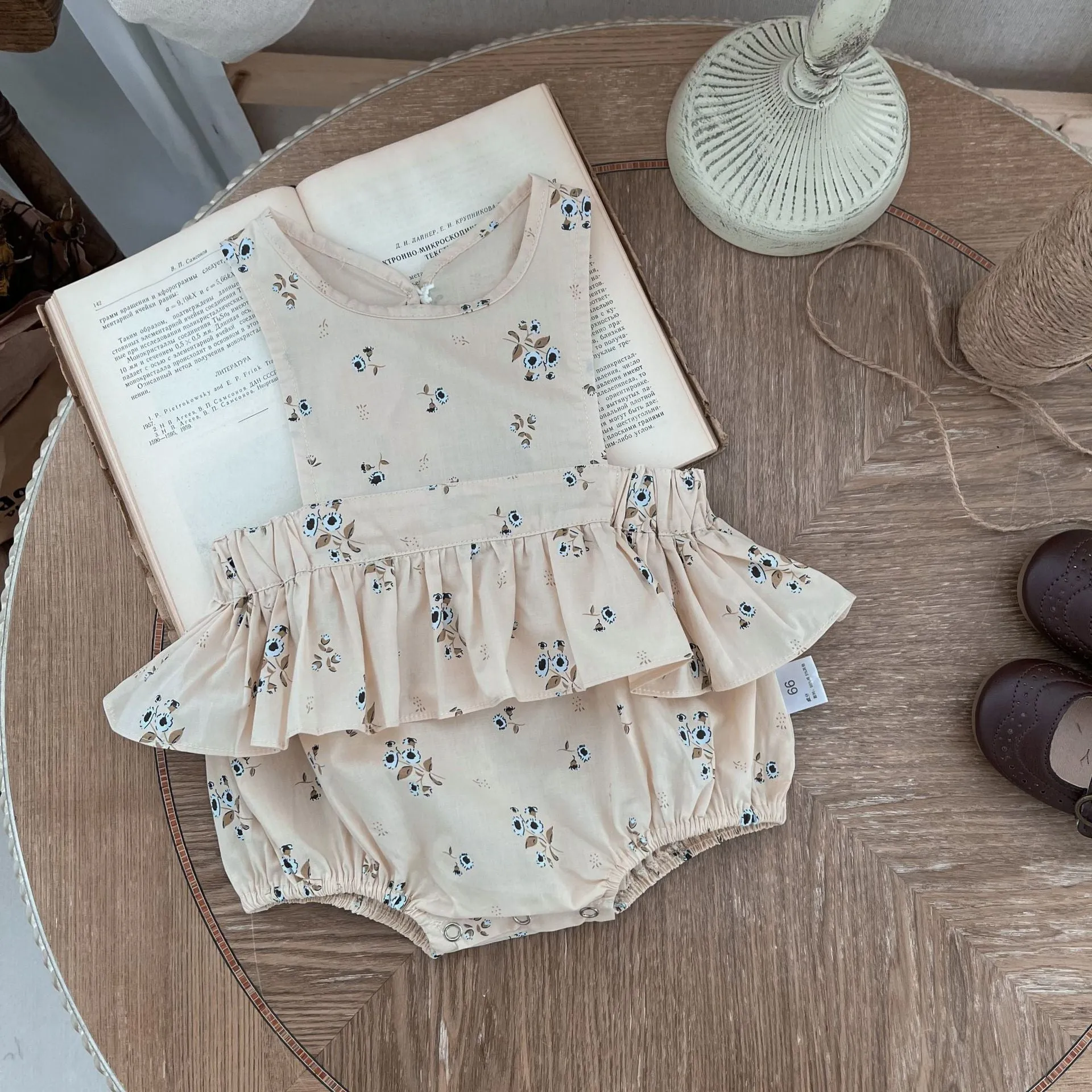 Baby Girls Flower Print Rompers Wholesale 240301158