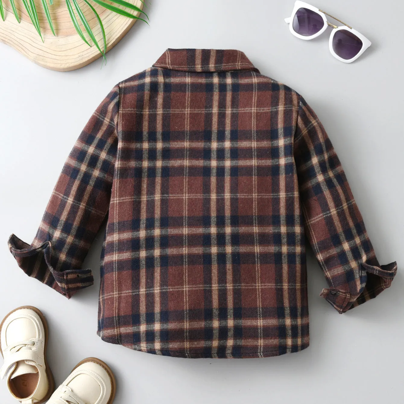 Baby Kid Boys Color-blocking Checked Shirts Wholesale 230828272