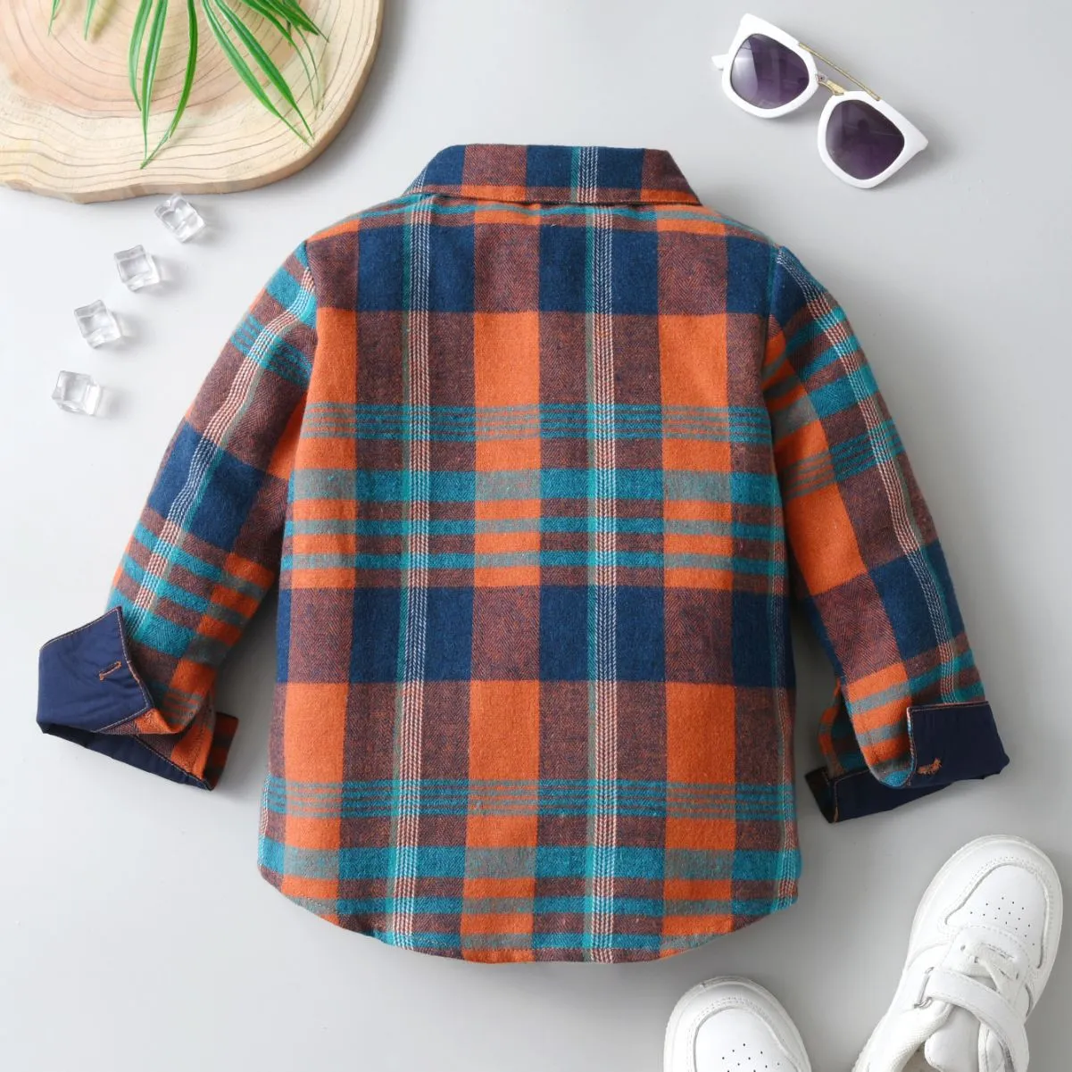 Baby Kid Boys Color-blocking Checked Shirts Wholesale 23082866