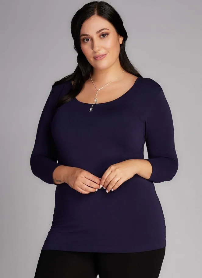 Bamboo Curvy 3/4 Sleeve Top