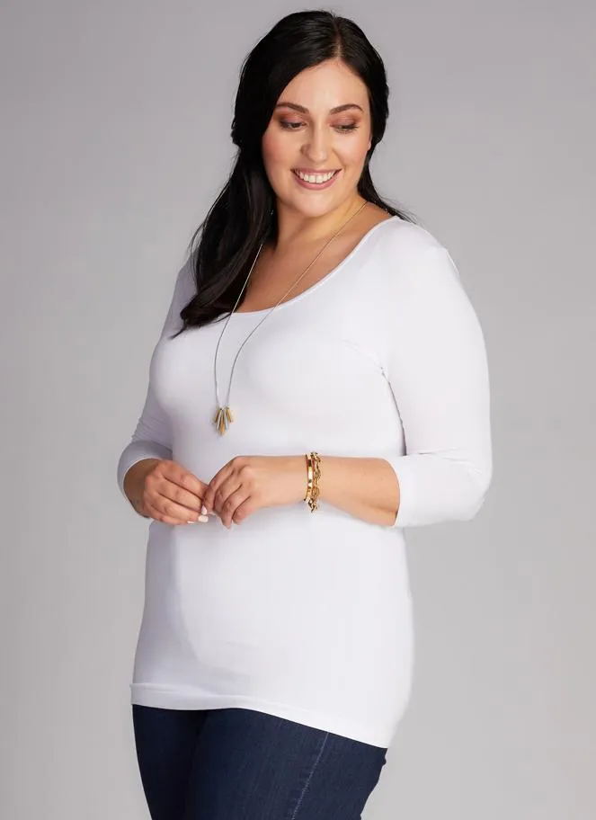 Bamboo Curvy 3/4 Sleeve Top