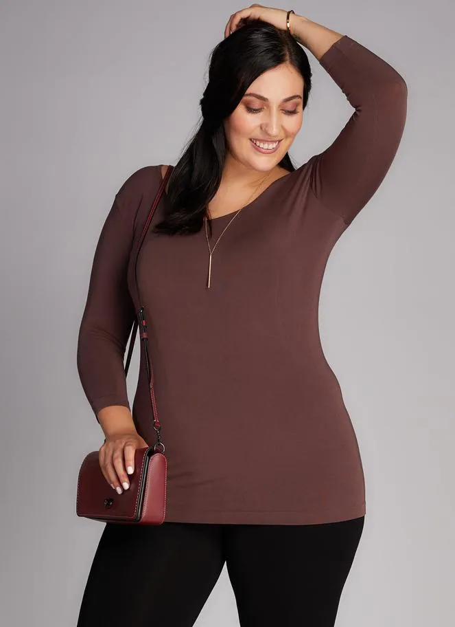 Bamboo Curvy 3/4 Sleeve Top