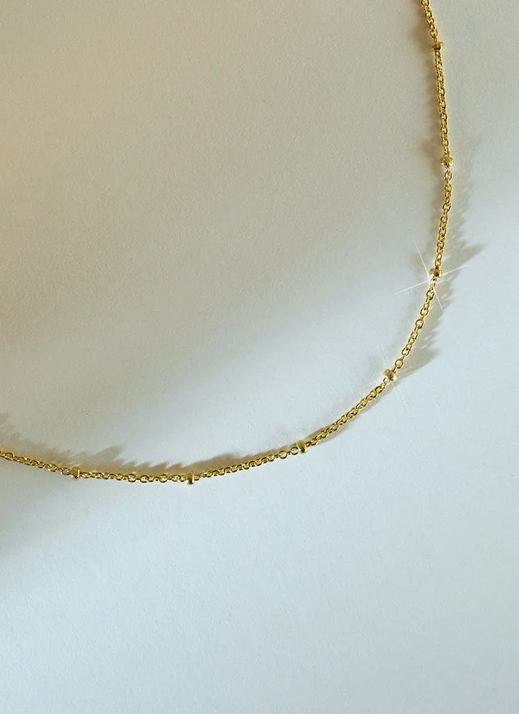 Bamboo necklace 14k gold