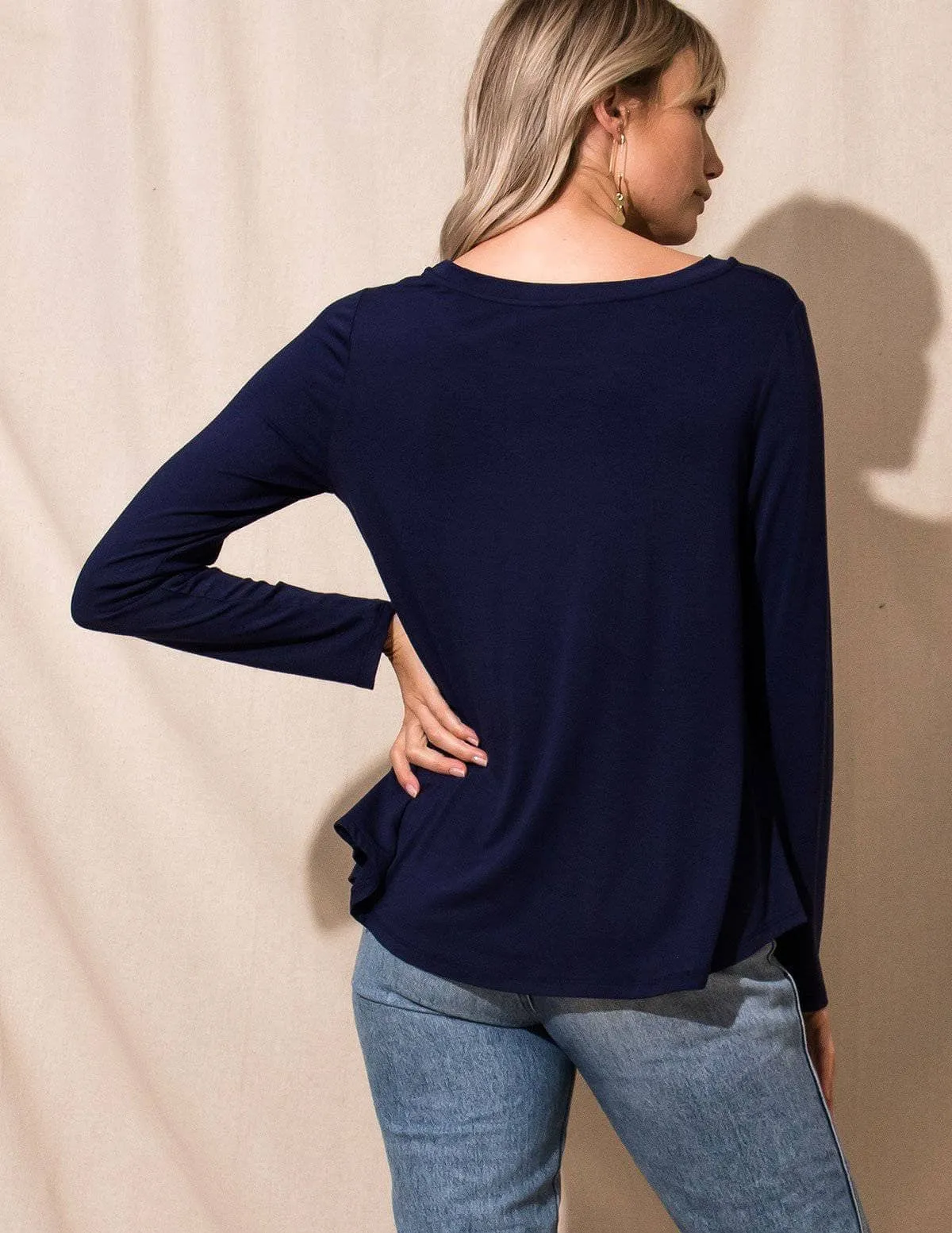 Bamboo Relaxed Long Sleeve Tee - As-Is-Clearance