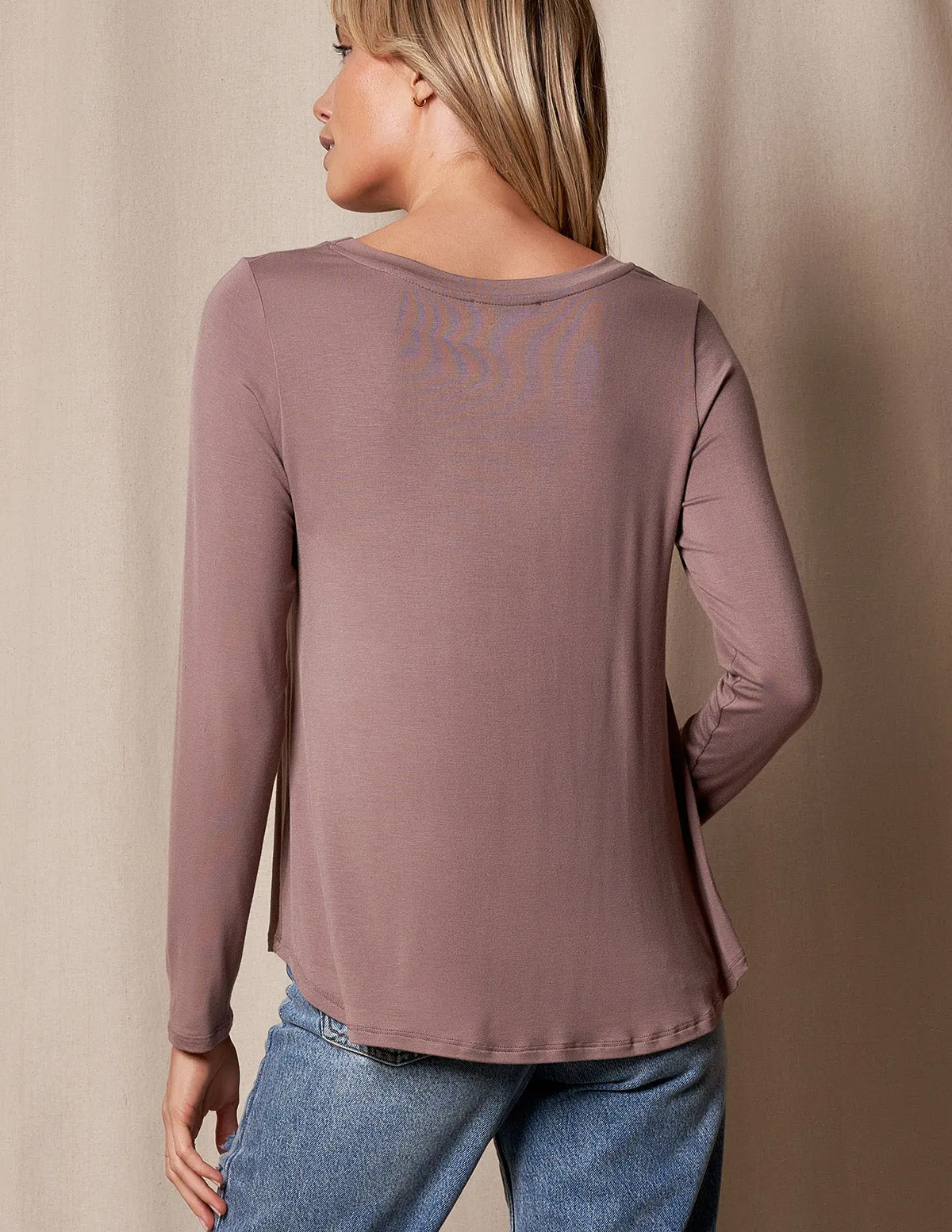 Bamboo Relaxed Long Sleeve Tee - As-Is-Clearance