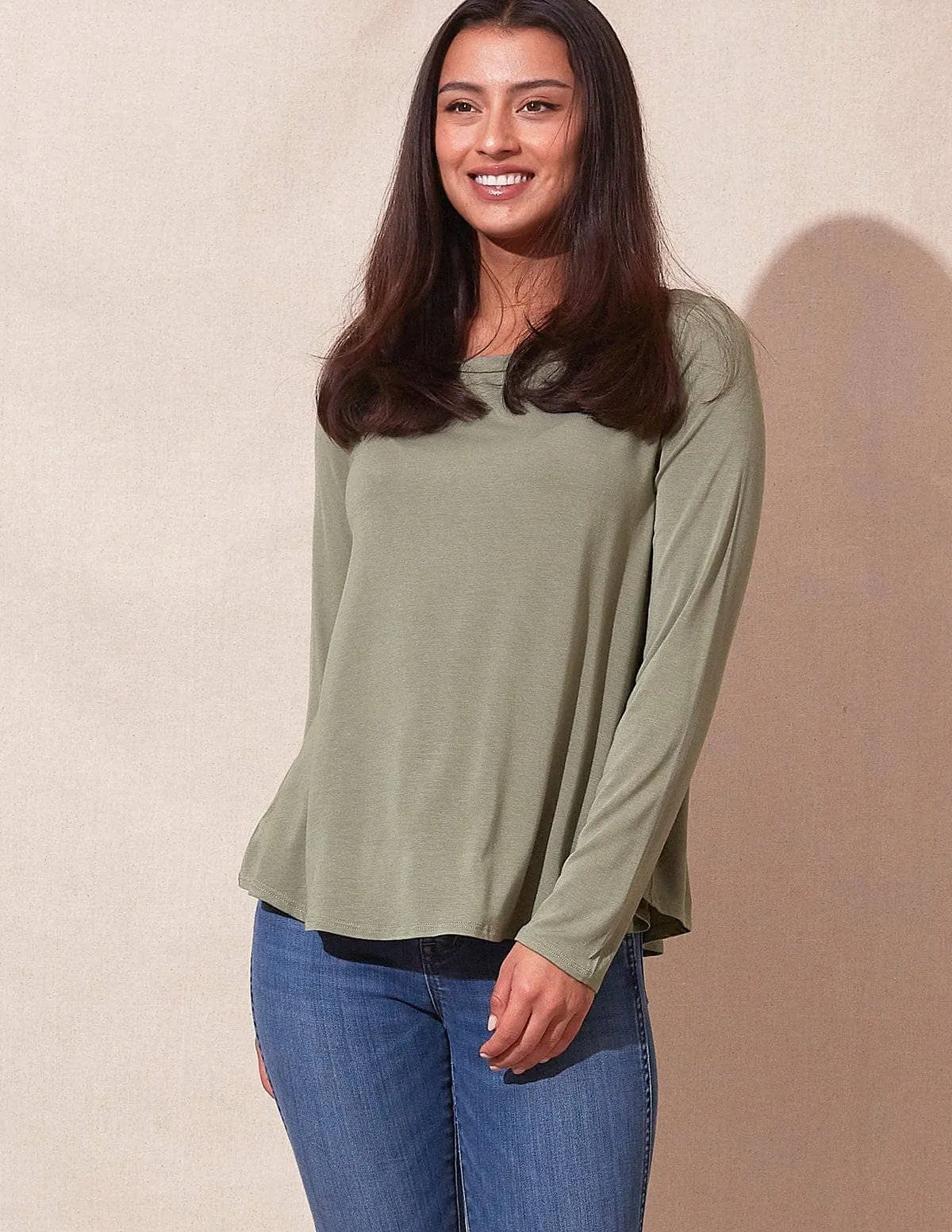 Bamboo Relaxed Long Sleeve Tee - As-Is-Clearance