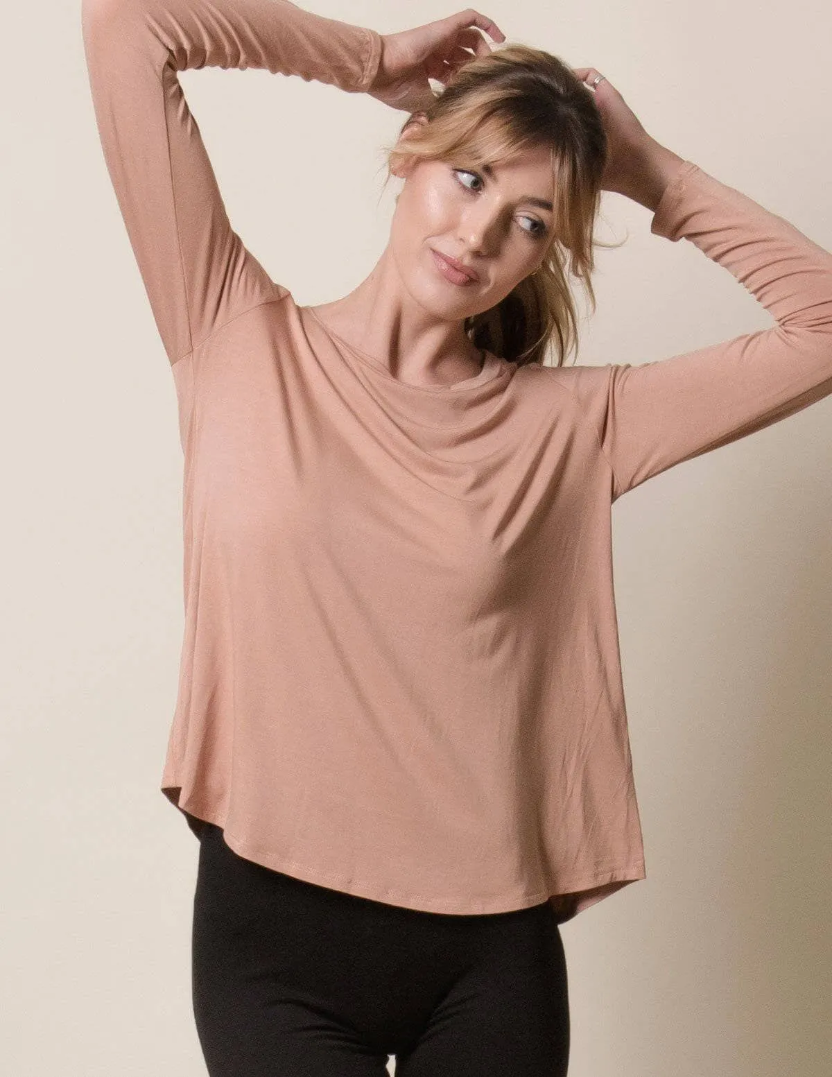 Bamboo Relaxed Long Sleeve Tee - As-Is-Clearance