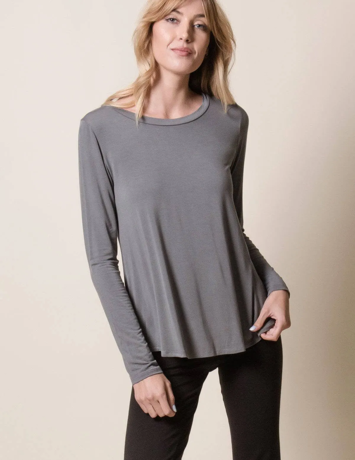 Bamboo Relaxed Long Sleeve Tee - As-Is-Clearance