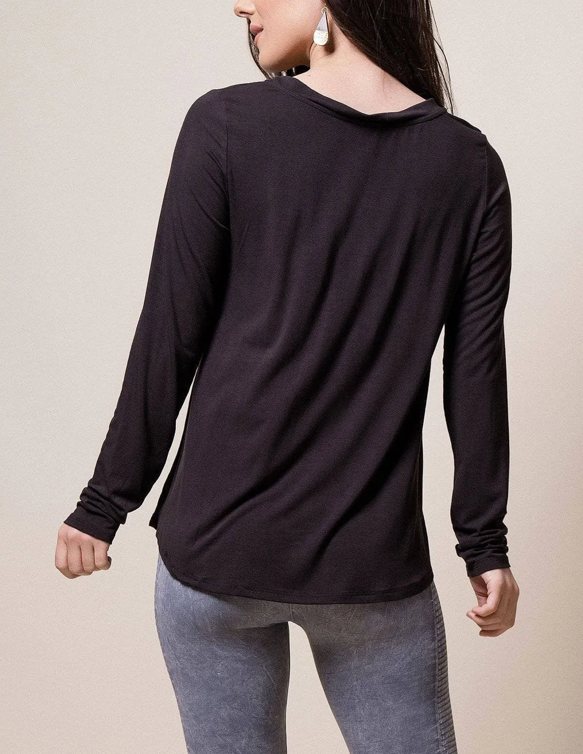 Bamboo Relaxed Long Sleeve Tee - As-Is-Clearance