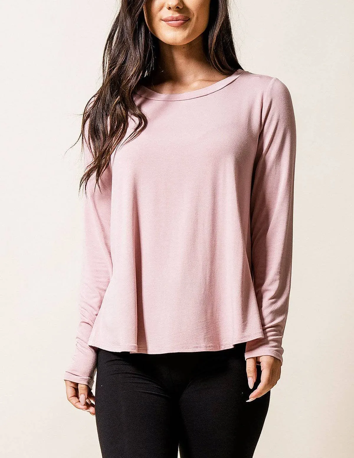 Bamboo Relaxed Long Sleeve Tee - As-Is-Clearance