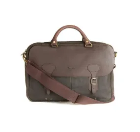 Barbour Wax Leather Briefcase Olive