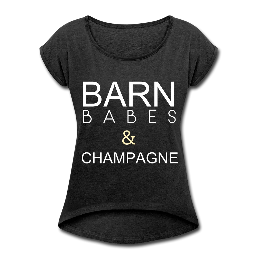 BARN BABES & CHAMPAGNE TEE | black