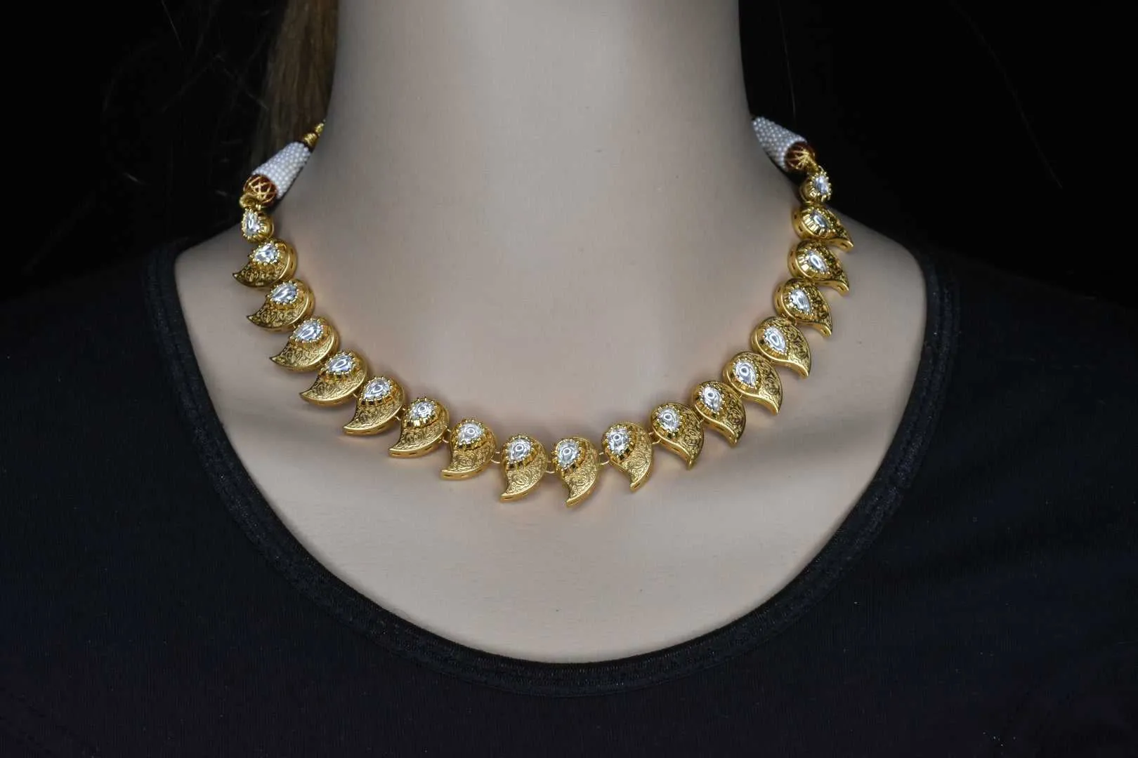 Beautiful Mango Design kundan Necklace