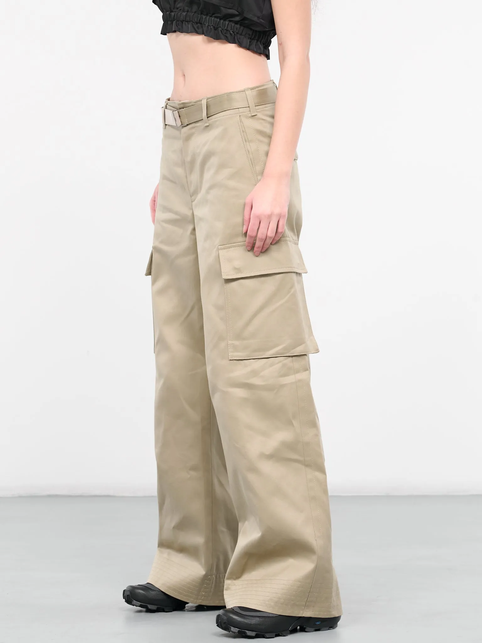 Belted Cargo Pants (24-07078-651-BEIGE)