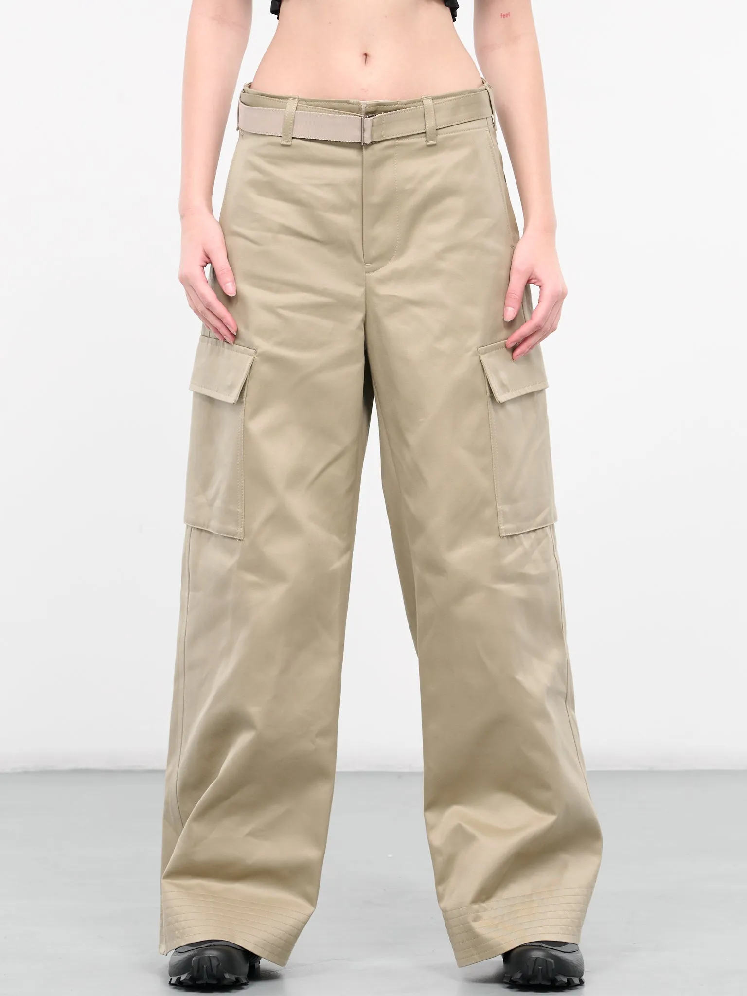 Belted Cargo Pants (24-07078-651-BEIGE)