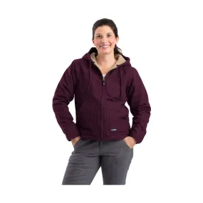 Berne Women's Sherpa-Lined Hooded Jacket - Plum