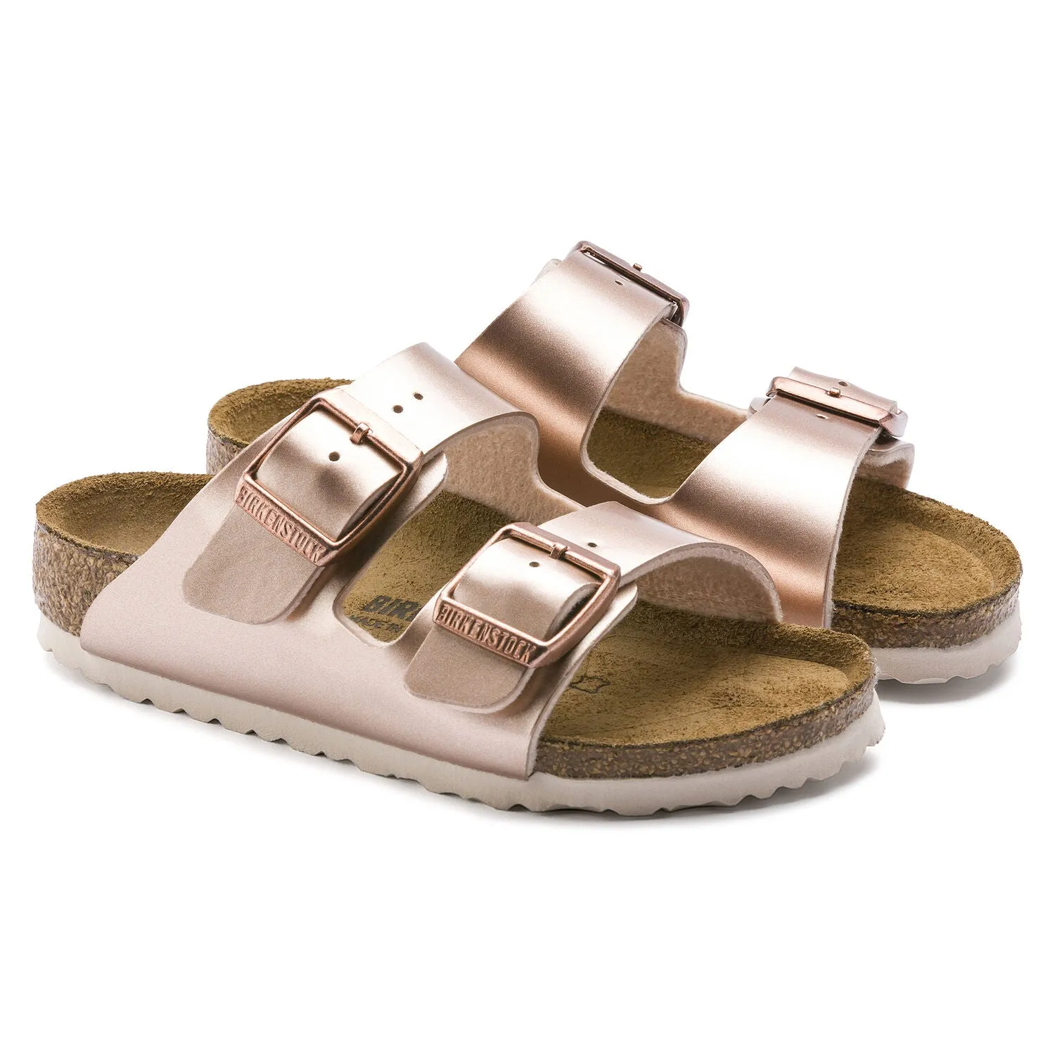 Birkenstock Kids Arizona Birko-Flor Electric Metallic Copper Sandals