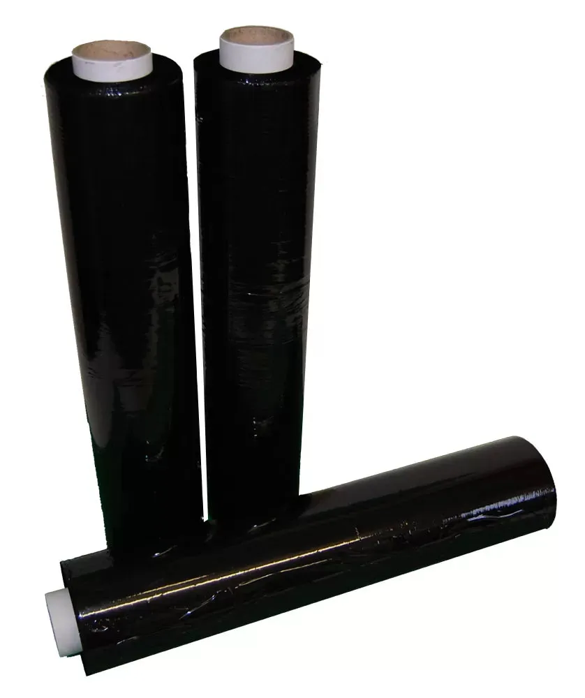 Black Pallet Wrap Parcel Packing Rolls Stretch Film 500mm x 200m Pack of 8