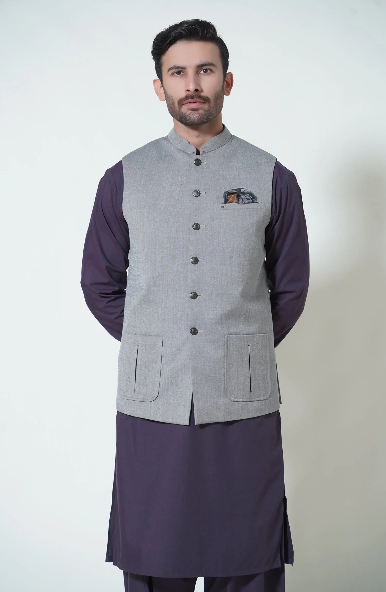 Blended Waistcoat - Light Grey