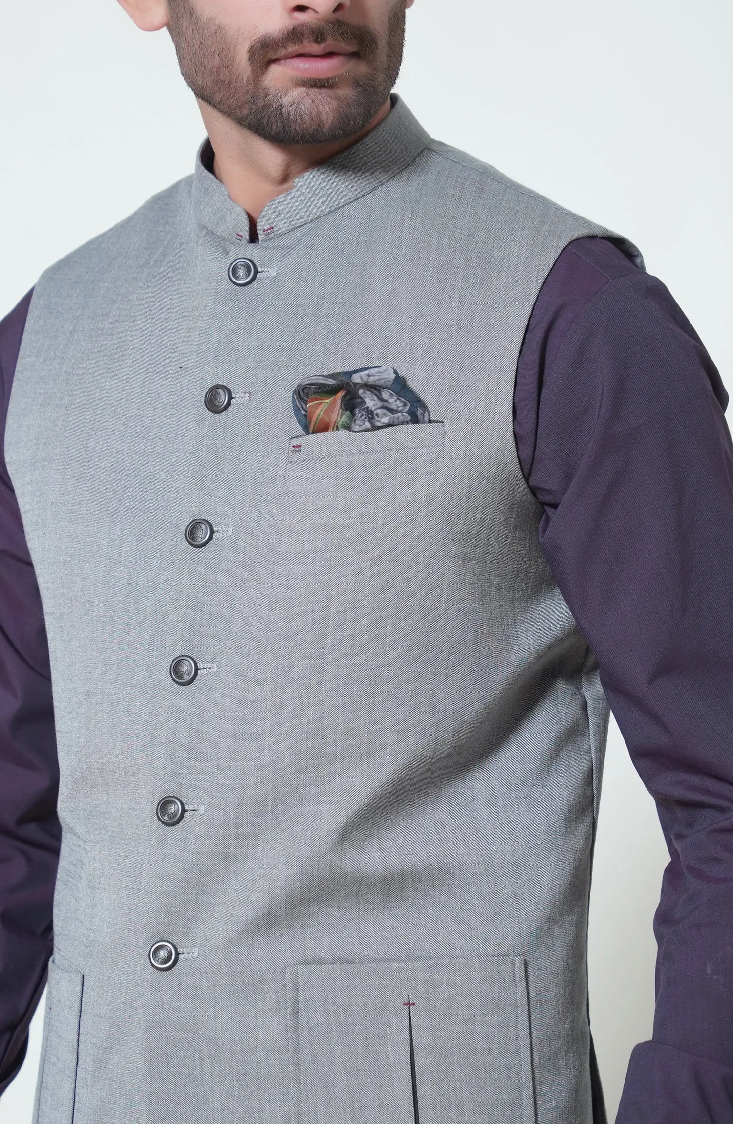 Blended Waistcoat - Light Grey