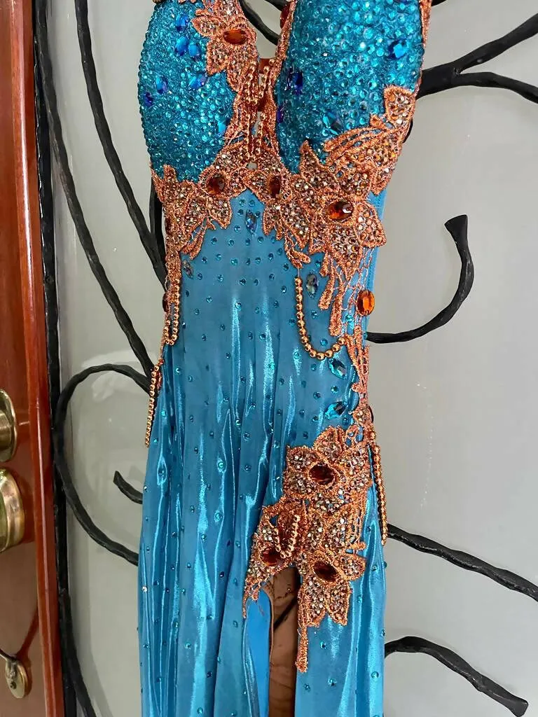 Blue & Bronze Competition Dress