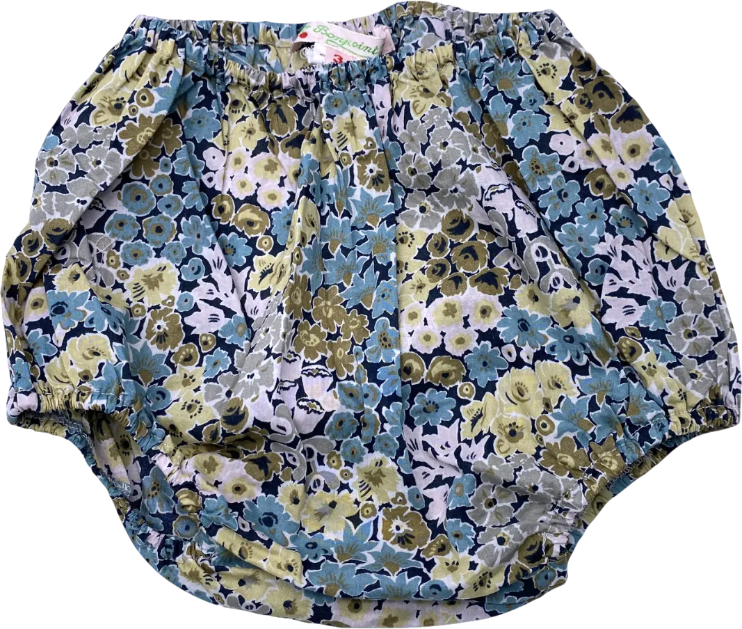 Bonpoint Blue Floral Print Bloomers 0-3 Months