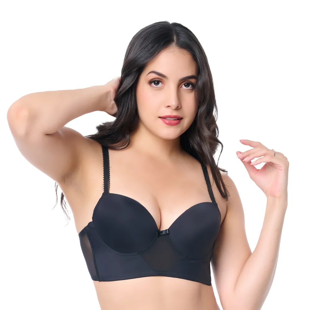 Brasier coordinable de peto largo con detalles de mesh  24547 Lady Carnival