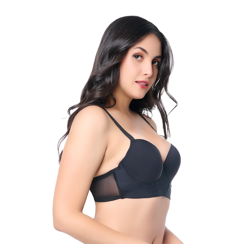 Brasier coordinable de peto largo con detalles de mesh  24547 Lady Carnival