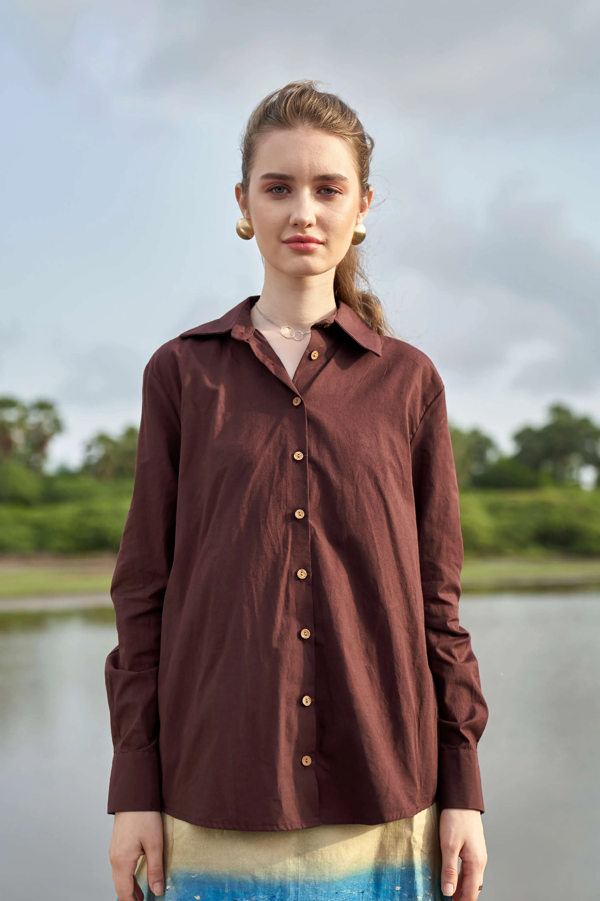 Brown Regular Fit Shirt