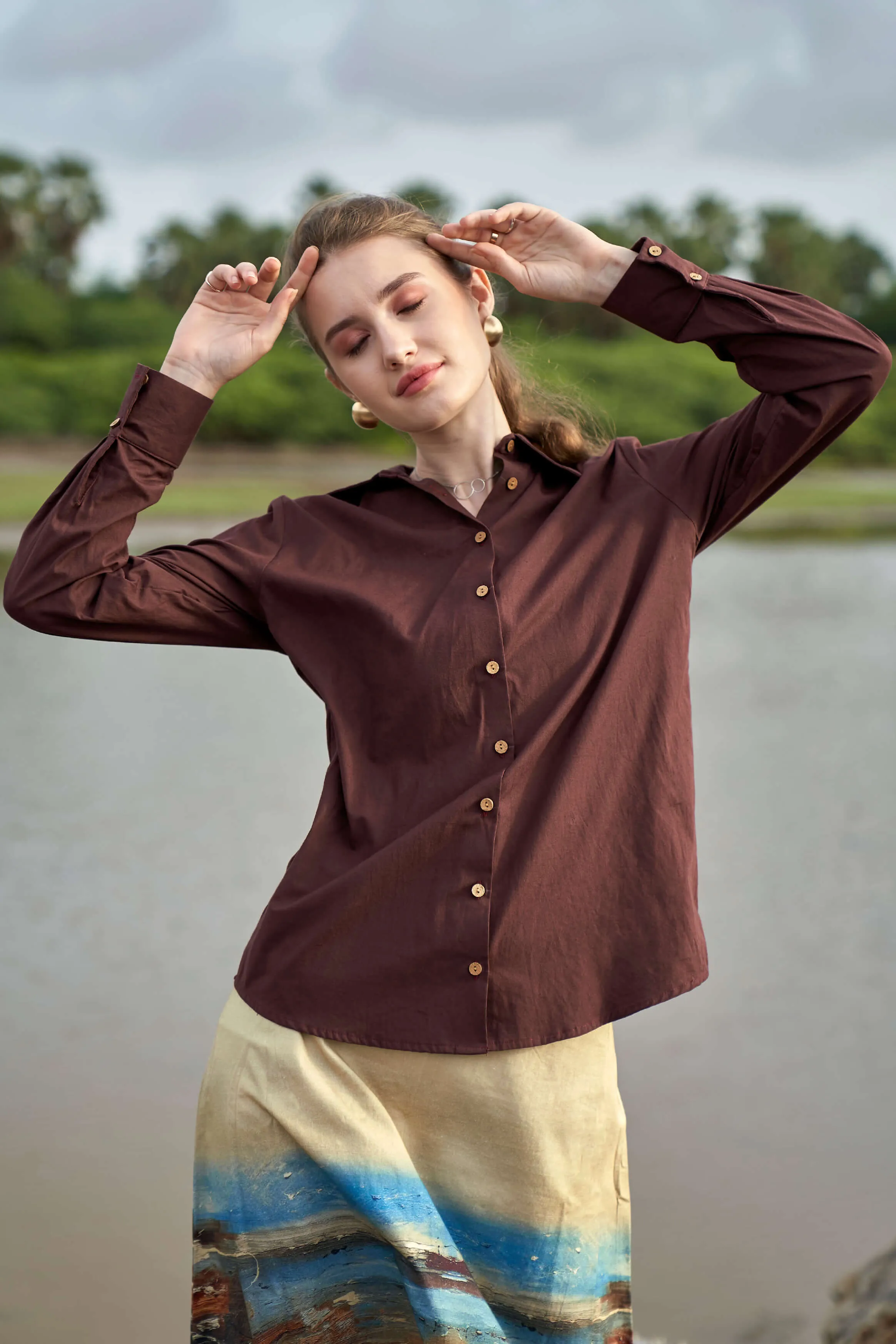 Brown Regular Fit Shirt