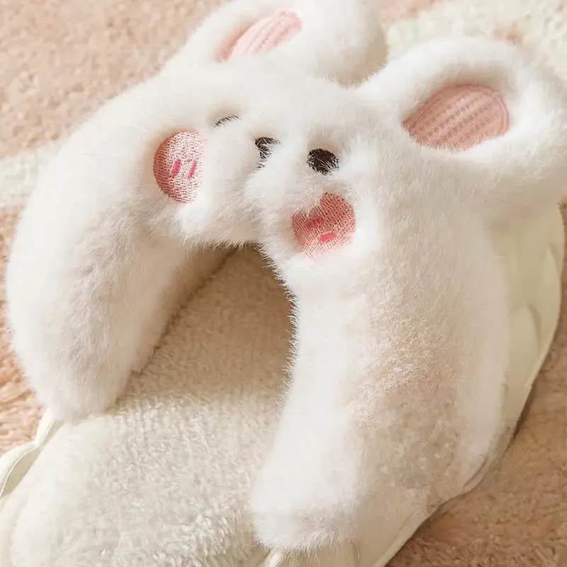 Bunny Rabbit Winter Fluffy Home Slippers W368