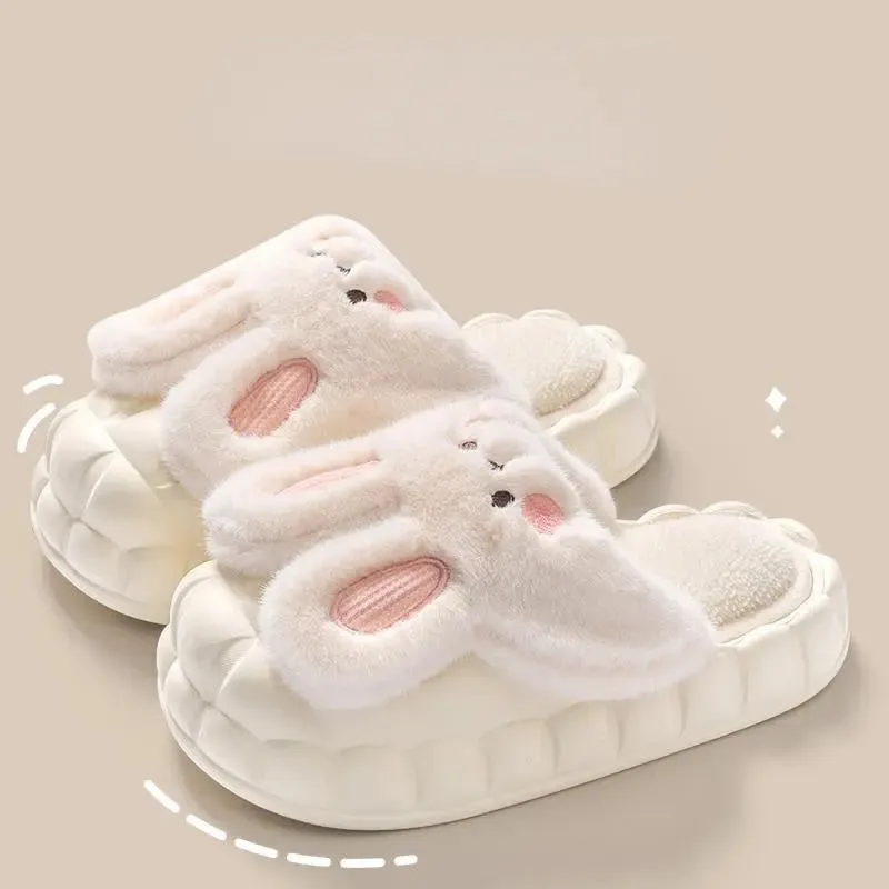 Bunny Rabbit Winter Fluffy Home Slippers W368