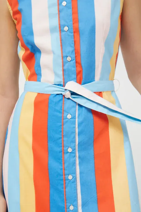 Button Front Stripe Dress