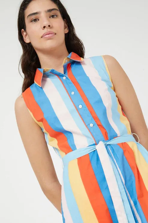 Button Front Stripe Dress