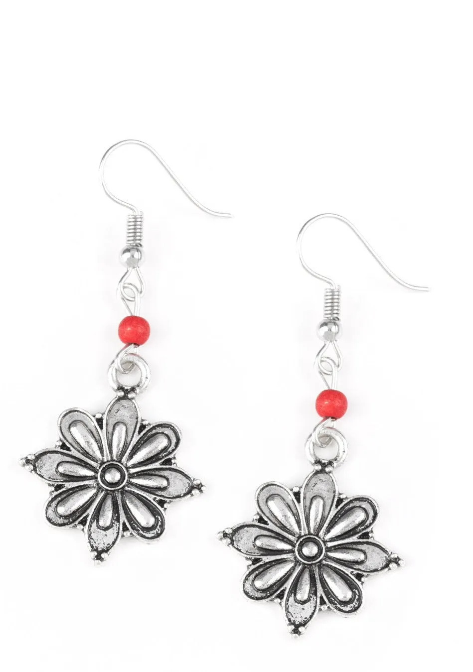 Cactus Blossom Red Earrings